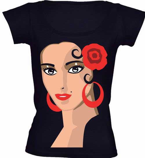 Camiseta rostro flamenco